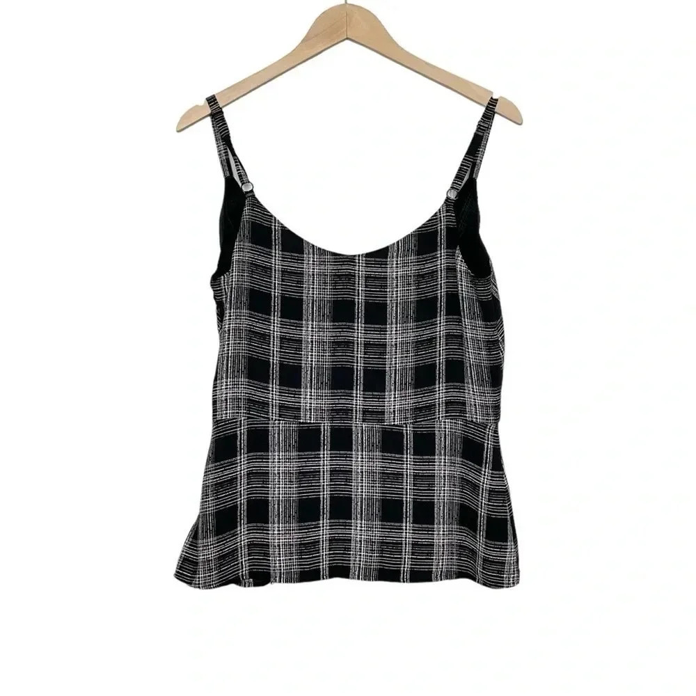 WHBM Plaid Surplice Cami Blouse Size 8 - Picture 3 of 6